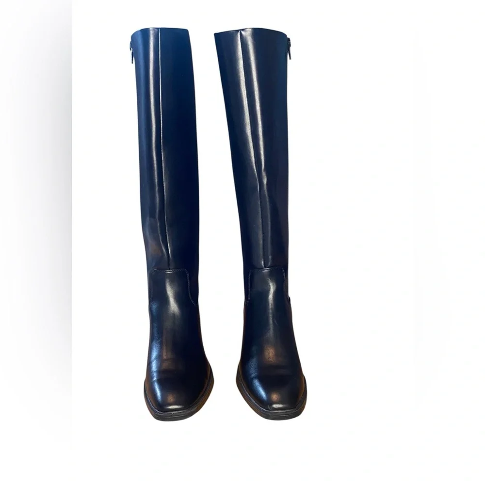 Nine West Leather Black Knee-High Women's Boots Size 8 - Picture 2 of 7